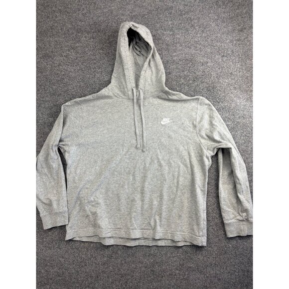 Nike Pullover Hoodie Women's Large Heather Gray Long Sleeve Sweatshirt Cotton - Picture 1 of 6